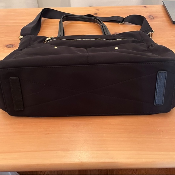 MILLY Luxe Diaper Bag Black Nylon w/ Leather Trim with Changing Pad - MSRP $350 - Picture 7 of 15